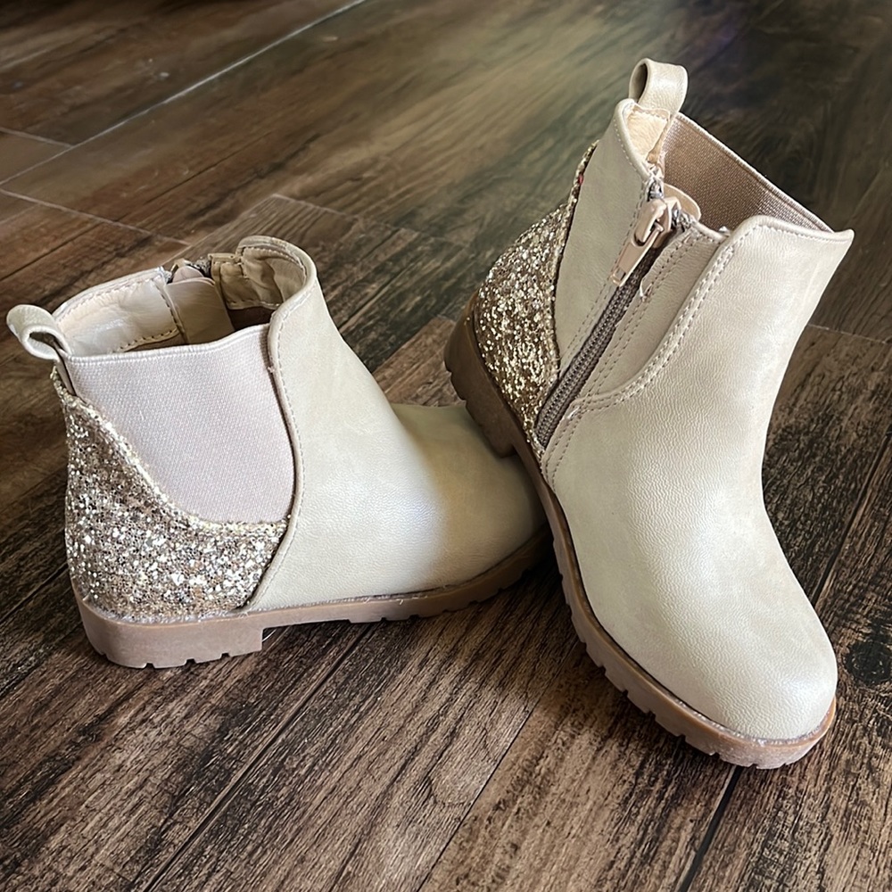 Toddler gold booties